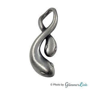 Vintage Bravi Double Snake Pewter Pendant